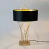 Image de Holländer Lampe à poser Elba ovale, or/noir, hauteur 75 cm, fer