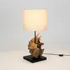 Image de Holländer Lampe à poser Filicudi, beige/bois, hauteur 60 cm, lin