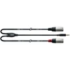 Image de Cordial CFY15WMM Câble Y Mini-Jack Stéréo/2 XLR M. Longs - 1.5M
