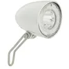 Image de CONTEC LED-Scheinwerfer 'Retro Classic' SB-verpackt, 20 Lux, silbernes Kunststoffgehäuse Mit integriertem Frontrückstrahler, Doppelkabelanschluss, mit Überspannungsschutz, inkl. Nirosta-Halter, Retro Classic N, mit Schalter für Nabendyn