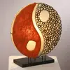 Image de Woru Lampe à poser Ying Yang sur pied en bois 33 cm