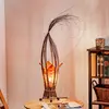 Image de Woru Lampe à poser Elena avec abat-jour tissu, orange