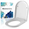 Image de BERNSTEIN Abattant WC Lunette toilettes fermeture amortie, Couvercle forme D dégagement rapide Blanc 46x36x5cm, Résistant chocs & rayures, Universel, Plastique Duroplast Antibactérie - U1002