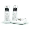Image de Gigaset AS690A Duo - Téléphone fixe sans fil avec répondeur, 2 combinés avec grand écran rétroéclairé pour un affichage ultra lisible, fonction blocage d'appels - Blanc [Version Française]