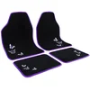 Image de WOLTU Tapis Voiture Universel, Tapis de Voiture Antidérapant, 4 Pièces, Violet + Noir