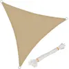 Image de WOLTU Voiles d'ombre Triangle 4x4x4 m Respirante en HDPE, Toile d'ombrage Protection Solaire, Anti 85% UV Contre Le Vent, pour Jardin terrasse Camping Sable