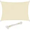 Image de WOLTU Voile d'ombrage rectangulaire 3x4 m Respirante en HDPE, Toile d'ombrage Protection Solaire, Anti 85% UV Contre Le Vent, pour Jardin terrasse Camping Crème