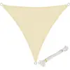 Image de WOLTU Voiles d'ombre Triangle 4x4x4 m Respirante en HDPE, Toile d'ombrage Protection Solaire, Anti 85% UV Contre Le Vent, pour Jardin terrasse Camping Crème