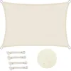 Image de WOLTU Voile d'ombrage rectangulaire 2x3 m Imperméable Anti 93% UV résistant à l'eau Protection Contre Le Vent Polyester avec Protection UV pour Jardin terrasse Camping Crème