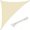 Image de WOLTU Voiles d'ombre Triangle 5x5x7 m Respirante en HDPE, Toile d'ombrage Protection Solaire, Anti 85% UV Contre Le Vent, pour Jardin terrasse Camping Crème