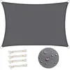 Image de WOLTU Voile d'ombrage rectangulaire 4x5 m Imperméable Anti 93% UV résistant à l'eau Protection Contre Le Vent Polyester avec Protection UV pour Jardin terrasse Camping Gris