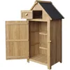Image de Wiltec Abri de Jardin   770 x 540 x 1370 mm   en Bois d’Épicéa   avec Toit en Bitume et 2 Portes   Cabane Remise pour Rangement Outils pour Jardin, Terrasse & Balcon