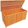 Image de Wiltec Coffre Rangement Jardin 1270 x 550 x 600 mm   en Bois d’Épicéa   avec Couvercle et dipositif de Fixation   pour Stockage de Coussins Jouets Enfants Accessoires   Terrasse Balcon