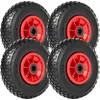 Image de Wiltec Lot de 4x Roue complète 3.00-4 pour Diable   255 x 255 x 85 mm   Avec Chambre à air et Jante   Valve coudée TR87   capacité de charge max. 90 kg   pour Roue Brouette Chariot