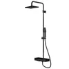 Image de Steinberg Série 390 Système de douche, tablette en verre, thermostat, Easy Clean, pomme de douche effet pluie, douchette à main, 3902700S, Couleur: Matt Black