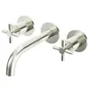 Image de Steinberg Série 250 robinetterie de lavabo, set complet, 3 trous, incl. corps dencastrement, saillie 195mm, 2501902BN, Couleur: Brushed Nickel