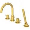 Image de Steinberg Série 100 robinetterie de baignoire, montage sur bord de baignoire, 4 trous, saillie : 192mm, 1002400BG, Couleur: Brushed Gold