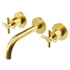 Image de Steinberg Série 250 robinetterie de lavabo, set complet, 3 trous, incl. corps dencastrement, saillie 195mm, 2501902BG, Couleur: Brushed Gold