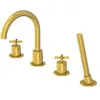 Image de Steinberg Série 250 robinetterie de baignoire, 4 trous, pivotant, montage sur bord de baignoire, saillie 192 mm, 2502400BG, Couleur: Brushed Gold