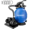 Image de MONZANA® Pompe filtre à sable 10,2 m³ auto-amorçante pour piscines jusqu'à 35 m³ certifié TÜV vanne 7 voies raccord 2en1 Ø32-38mm système de filtration à sable