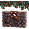 Image de Lot de 100 Boules de Noël en Plastique Robuste Décoration de Noël intérieur extérieur Décoration pour Sapin Brun