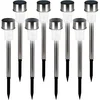 Image de Deuba® Lampes solaires de Jardin Lot de 8 lumières solaires LED acier inoxydable Jardin Allée Terrasse