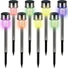 Image de Deuba® Lampes solaires de Jardin Lot de 8 lumières solaires LED acier inoxydable Jardin Allée Terrasse