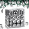 Image de Lot de 103 Boules de Noël argenté Décorations pour Sapin en Plastique Robuste Décoration de Noël intérieur extérieur