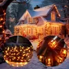 Image de Deuba® Guirlande lumineuse 160 LED Blanc Chaud décoration de Noël à piles avec minuteur 8 fonctions extérieur d'éclairage Intérieur
