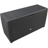 Image de Casaria® Caisse de rangement Exterieur Polyrotin Anthracite 310 litres Malle Coffre de Jardin avec roulettes pour Coussins Jouets Outils