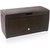 Image de Casaria Coffre de Rangement Aspect osier Brun Malle 310 litres Stockage Coussins avec roulettes Extérieur Jardin