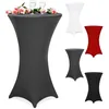 Image de DEUBA® Housse de Table de Bar bistrot Ronde Anthracite Ø70-75 cm Nappe Mange Debout Protection Table de Cocktail