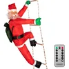 Image de MONZANA® Père Noël échelle extérieur grimpeur lumineux LED XXL 240cm escalade minuteur 8 fonctions éclairages télécommande décoration personnage noël