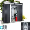 Image de GARDEBRUK® Abri de Jardin L 3,4m³ Fondation Incluse 196x122x180cm 2 fenêtres Anthracite cabane de Jardin cabanon abri Outils Jardinage