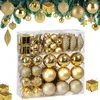 Image de Lot de 103 Boules de Noël Or Décorations pour Sapin en Plastique Robuste Décoration de Noël intérieur extérieur
