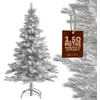 Image de CASARIA® Sapin de Noël Artificiel 150 cm Blanc Pied métal 470 Branches PVC décoration de noël Montage Rapide fêtes Arbre réaliste réutilisable