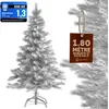 Image de CASARIA® Sapin de Noël Artificiel 180 cm Blanc Pied métal 705 Branches PVC décoration de noël Montage Rapide fêtes Arbre réaliste réutilisable
