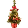 Image de CASARIA® Mini Sapin de Noël Artificiel 36cm Guirlande Lumineuse 10 LED Blanc-Chaud minuteur 6h/18h Arbre de Noël décoré réutilisable Vert