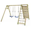 Image de WICKEY Balançoire de jardin Smart Cliff en bois avec module d'escalade pour votre jardin