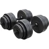 Image de GYRONETICS® Set d'Haltères Courts - 30kg, Ensemble Disques de Poids, avec 2 Barres Ø 25mm, Poignée Antidérapant, 4 Fermeture Étoile, Plastique - Kit Haltère Courte, pour Musculation, Fitness, Domicile