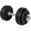 Image de GYRONETICS® Set d'Haltères Courts - 15kg / 20kg, Ensemble Disques de Poids, avec Barre Ø 25mm, Antidérapant, 2 Fermeture Étoile, en Fonte - Kit Haltère Musculation, pour Homme, Gym, Fitness à Domicile
