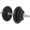 Image de GYRONETICS® Set d'Haltères Courts - 15kg / 20kg, Ensemble Disques de Poids, avec Barre Ø 25mm, Antidérapant, 2 Fermeture Étoile, en Fonte - Kit Haltère Musculation, pour Homme, Gym, Fitness à Domicile