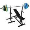 Image de GORILLA SPORTS® Banc Musculation - Set Haltères Olympique 150kg, 50mm avec Support de Barres - Appareil Haltérophilie, Multifonction, Station, Gym, Entrainement Complet