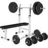 Image de GORILLA SPORTS® Banc Musculation - Pliable, Réglable avec Support, Jeu de 38/70/100 kg, Robuste, Max 200kg, Noir/Blanc - Musculation Homme, Banc Pliable, Appareil, Home Gym, Sport, Machine