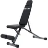 Image de GORILLA SPORTS® Banc Musculation Pliable - Inclinable, Déclinable, Plat, Réglable, Charge Max 200kg, Argent/Noir - Abdos Musculation Appareil, Machine Sport Maison, Fitness Materiel, Home Gym