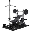 Image de Gorilla Sports® Banc de Musculation Multifonction - Set Haltères 100kg, avec Support Barres, Tirage LAT, Butterfly, Réglable, Max 280kg - Banc d'Haltérophilie, Entraînement, Complet du Corps, Fitness
