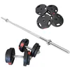 Image de GORILLA SPORTS® Set d'haltères   Poids 60 kg, gripper, 4 x 1,25 kg, 4 x 2,5 kg, 2 x 5 kg, 2 x 10 kg, disques d'haltères longue 170 cm, 2 x barres d'haltères courtes, 6 fermetures en étoile, 30 mm