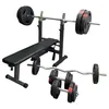 Image de GORILLA SPORTS® Banc de Musculation - Set Haltères 100kg, Avec Support, Pliable, Réglable, Noir/Blanc - Banc d'Haltérophilie, Multifonction, pour Complet du Corps, Entraînement, Abdominaux, Fitness