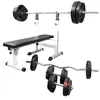 Image de GORILLA SPORTS® Banc de Musculation - Set Haltères 100kg, Avec Support, Pliable, Réglable, Noir/Blanc - Banc d'Haltérophilie, Multifonction, pour Complet du Corps, Entraînement, Abdominaux, Fitness