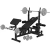 Image de GORILLA SPORTS® Banc de Musculation Multifonction - avec Kit d'Haltères de 108 kg - Réglable - avec Plateau d'Haltères, Curlpult et Butterfly - Station de Dip